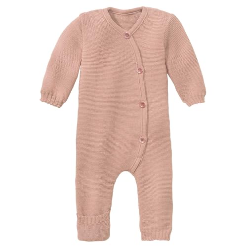STRICK-OVERALL Baby & Kleinkind - 100% Bio-Merino – atmungsaktiv & bequem - unisex Gr. 50 – 80 - nachhaltig & fair - dehnbar, mit Umklappbündchen - made in Germany | Rosé Gr. 74-80 von Disana