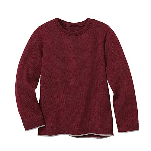 Disana Strick-Pullover, 100% Bio-Merinowolle GOTS, IVN Best | Zeitloses Design | Kleinkind, Kind, Unisex | Made in Germany| Cassis Gr. 110-116 von Disana