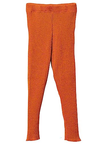 Disana Strick-Leggings, 100% Bio-Merinowolle GOTS, IVN Best | tolle Bewegungsfreiheit | Baby, Kleinkind Kind Unisex | Made in Germany | Orange Gr. 50-56 von Disana