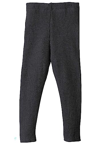 Strick-Leggings Baby & Kinder - 100% Bio-Merino – atmungsaktiv, warm & weich - Unisex Gr. 62 – 140 - nachhaltig & fair dehnbar - Made in Germany | Anthrazit Gr. 62-68 von Disana
