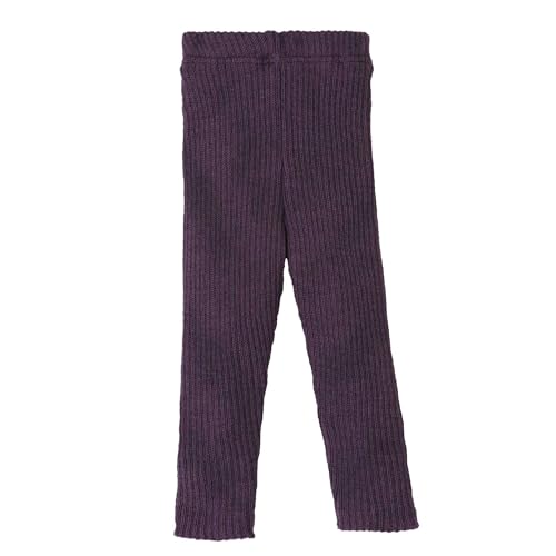 Disana Strick-Leggings Baby & Kinder - 100% Bio-Merino – atmungsaktiv, warm & weich - Unisex Gr. 62 – 140 - nachhaltig & fair dehnbar - Made in Germany | Aubergine Gr. 86-92 von Disana