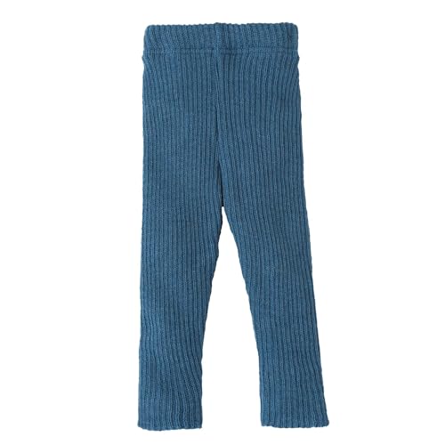 Disana Strick-Leggings Baby & Kinder - 100% Bio-Merino – atmungsaktiv, warm & weich - Unisex Gr. 62 – 140 - nachhaltig & fair dehnbar - Made in Germany | Taubenblau Gr. 110-116 von Disana
