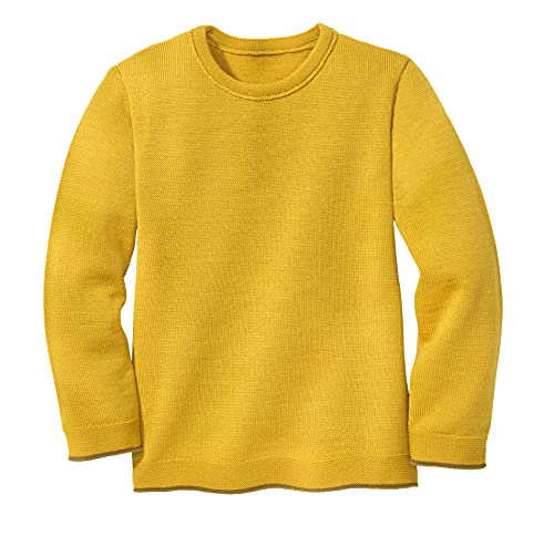 Disana Strick-Pullover, 100% Bio-Merinowolle GOTS, IVN Best | Zeitloses Design | Kleinkind, Kind, Unisex | Made in Germany| Curry Gr. 98-104 von Disana