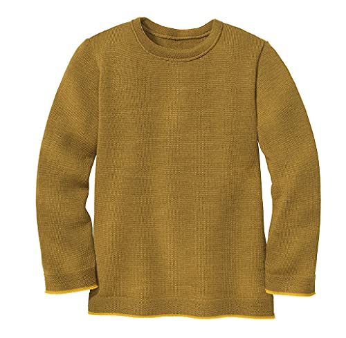 Disana Strick-Pullover, 100% Bio-Merinowolle GOTS, IVN Best | Zeitloses Design | Kleinkind, Kind, Unisex | Made in Germany| Gold Gr. 86-92 von Disana