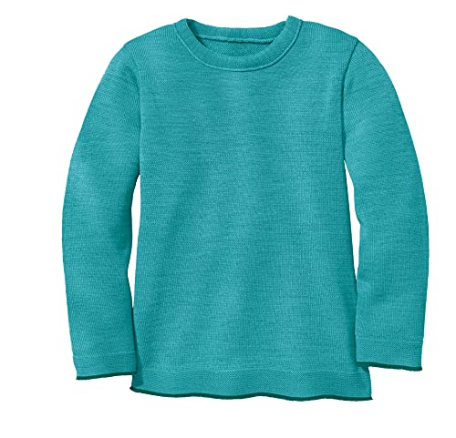 Disana Strick-Pullover, 100% Bio-Merinowolle GOTS, IVN Best | Zeitloses Design | Kleinkind, Kind, Unisex | Made in Germany| Lagoon Gr. 98-104 von Disana