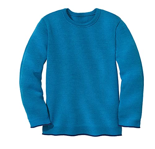 Disana Strick-Pullover, 100% Bio-Merinowolle GOTS, IVN Best | Zeitloses Design | Kleinkind, Kind, Unisex | Made in Germany| Blau Gr. 86-92 von Disana