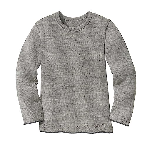 Disana Strick-Pullover, 100% Bio-Merinowolle GOTS, IVN Best | Zeitloses Design | Kleinkind, Kind, Unisex | Made in Germany| Grau Gr. 110-116 von Disana