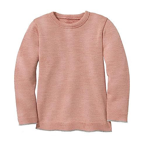 Disana Strick-Pullover, 100% Bio-Merinowolle GOTS, IVN Best | Zeitloses Design | Kleinkind, Kind, Unisex | Made in Germany| Rosé Gr. 122-128 von Disana