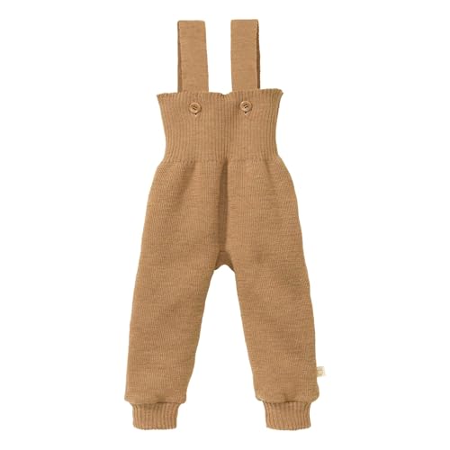 Disana Strick-TRÄGERHOSE Neugeborene & Kleinkind – 100% Bio-Merino – atmungsaktiv, warm Unisex Gr. 50 – 104 - nachhaltig & fair – mit hohem Bund - Made in Germany | Karamell Gr. 98-104 von Disana