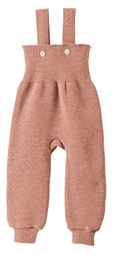 Disana STRICK-TRÄGERHOSE, 100% Bio-Merinowolle GOTS, IVN Best | mit hohem Bund | Newborn Baby Kleinkind Kind Unisex | Made in Germany |Rosé Gr. 62-68 von Disana