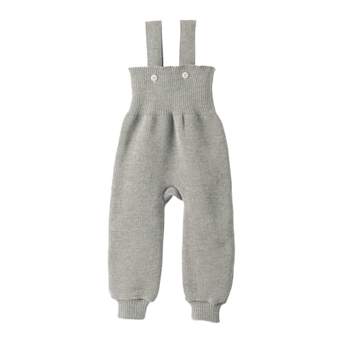 Disana Strick-TRÄGERHOSE Neugeborene & Kleinkind – 100% Bio-Merino – atmungsaktiv, warm Unisex Gr. 50 – 104 - nachhaltig & fair – mit hohem Bund - Made in Germany | Grau Gr. 62-68 von Disana