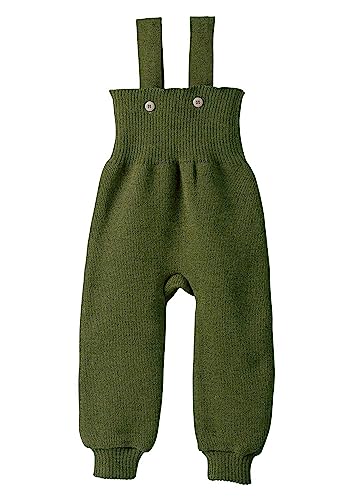 Disana STRICK-TRÄGERHOSE, 100% Bio-Merinowolle GOTS, IVN Best | mit hohem Bund | Newborn Baby Kleinkind Kind Unisex | Made in Germany |Oliv Gr. 50-56 von Disana