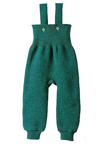 Disana STRICK-TRÄGERHOSE, 100% Bio-Merinowolle GOTS, IVN Best | mit hohem Bund | Newborn Baby Kleinkind Kind Unisex | Made in Germany |Pacific Gr. 62-68 von Disana