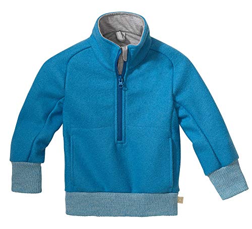 Disana, Troyer, Zip-Pullover, Karibikblau, Schurwolle, 98-104 von Disana