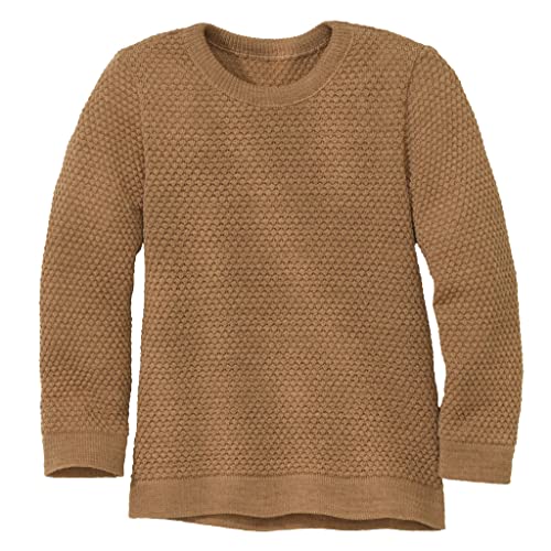 Disana WABENSTRICK-Pullover, Leichter Pullover für Frühling und Sommer | 100% Bio-Merinowolle GOTS, IVN Best | Kleinkind Kind Unisex | Made in Germany | Karamell Gr. 86-92 von Disana