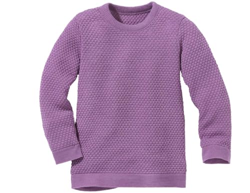 Disana WABENSTRICK-Pullover Kinder-Sommer-Pullover | 100% Bio-Merinowolle | Frühjahr Sommer Herbst | Baby Kleinkind Kind Unisex | Made in Germany | GOTS IVN Zertifiziert | Flieder Gr. 134-140 von Disana