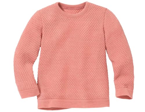 Disana WABENSTRICK-Pullover Kinder-Sommer-Pullover | 100% Bio-Merinowolle | Frühjahr Sommer Herbst | Baby Kleinkind Kind Unisex | Made in Germany | GOTS IVN Zertifiziert | Softpink Gr. 98-104 von Disana