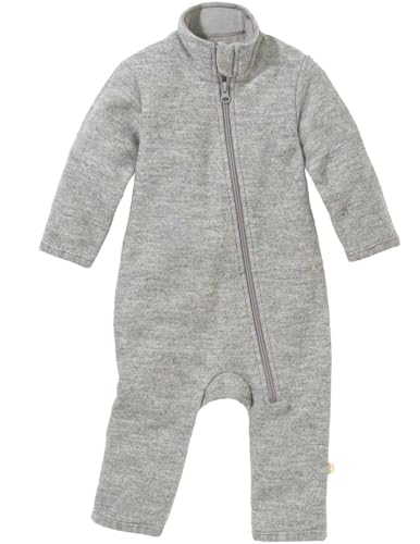 Disana WALK-ANZUG Kinder-Overall Wollwalk Reißverschluss | 100% Bio-Merinowolle | Frühjahr Sommer Herbst | Kinnschutz | Baby Kleinkind Unisex | Made in Germany | GOTS IVN Best | Grau Gr. 74-80 von Disana
