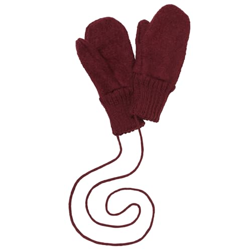 Disana WALK-HANDSCHUHE Baby & Kinder - 100% Bio-Merino, Wollwalk – wetterfest & super warm - unisex in 3 Größen - nachhaltig & fair – mit Strickkordel verbunden - made in Germany | Cassis Gr. 1 von Disana