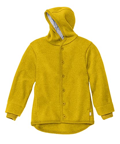 Disana WALK-JACKE, 100% Bio-Merinowolle GOTS, IVN Best | mit Kapuze | Baby Kleinkind Kind Unisex | Made in Germany | Curry Gr. 62-68 von Disana