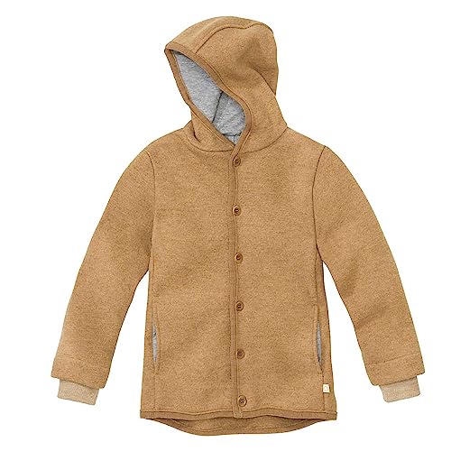 Disana WALK-JACKE, 100% Bio-Merinowolle GOTS, IVN Best | mit Kapuze | Baby Kleinkind Kind Unisex | Made in Germany | Karamell Gr. 122-128 von Disana