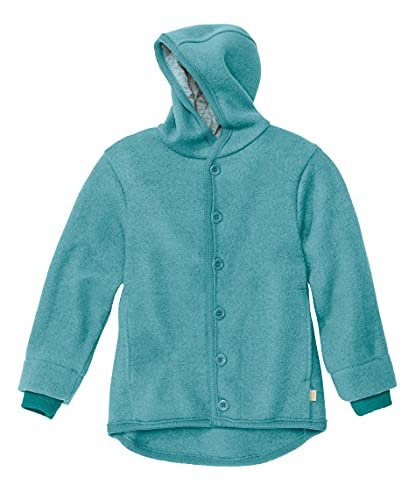 Disana WALK-JACKE, 100% Bio-Merinowolle GOTS, IVN Best | mit Kapuze | Baby Kleinkind Kind Unisex | Made in Germany | Lagoon Gr. 62-68 von Disana