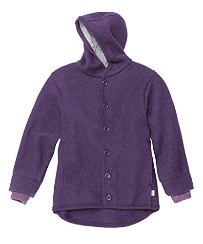 Disana WALK-JACKE, 100% Bio-Merinowolle GOTS, IVN Best | mit Kapuze | Baby Kleinkind Kind Unisex | Made in Germany | Pflaume Gr. 74-80 von Disana