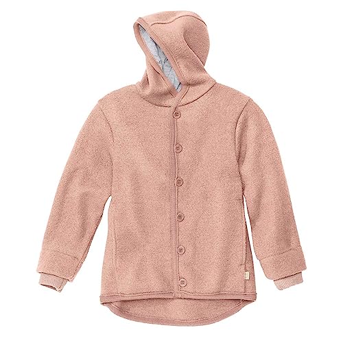 Disana WALK-JACKE, 100% Bio-Merinowolle GOTS, IVN Best | mit Kapuze | Baby Kleinkind Kind Unisex | Made in Germany | Rosé Gr. 74-80 von Disana