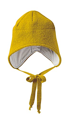 Disana WALK-MÜTZE, 100% Bio-Merinowolle GOTS, IVN Best – Futter: 100% Bio-Baumwolle | Besonders warme und weiche Wintermütze | Baby Kleinkind Kind Unisex | Made in Germany | Curry Gr. 2 von Disana