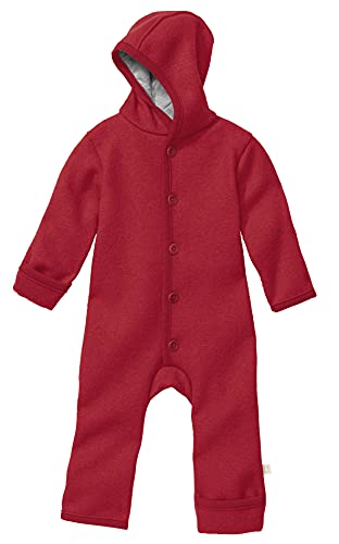 Disana WALK-OVERALL, 100% Bio-Merinowolle GOTS, IVN Best | mit Umklappbündchen | Newborn Baby Kleinkind Kind Unisex | Made in Germany | Bordeaux Gr. 98-104 von Disana