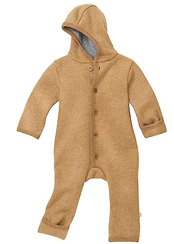 Disana WALK-OVERALL, 100% Bio-Merinowolle GOTS, IVN Best | mit Umklappbündchen | Newborn Baby Kleinkind Kind Unisex | Made in Germany | Karamell Gr. 98-104 von Disana