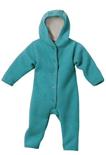 Disana WALK-OVERALL, 100% Bio-Merinowolle GOTS, IVN Best | mit Umklappbündchen | Newborn Baby Kleinkind Kind Unisex | Made in Germany | Lagoon Gr. 98-104 von Disana