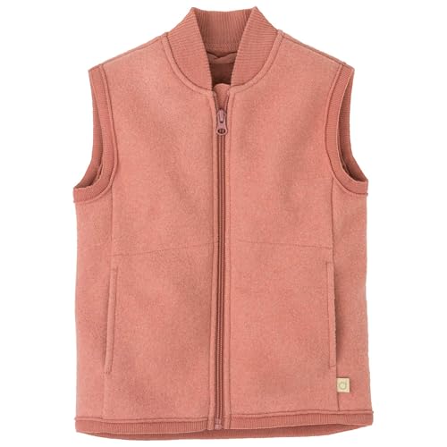Disana WALK-WESTE Baby & Kinder - 100% Bio-Merino, Wollwalk – atmungsaktiv & warm - unisex Gr. 74 – 140 - nachhaltig & fair - sportiv geschnitten - made in Germany | Softpink Gr. 110-116 von Disana