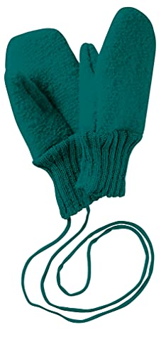 Disana WALK-HANDSCHUHE Baby & Kinder - 100% Bio-Merino, Wollwalk – wetterfest & super warm - unisex in 3 Größen - nachhaltig & fair – mit Strickkordel verbunden - made in Germany | Pacific Gr. 3 von Disana