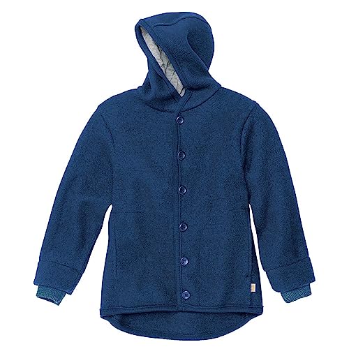 Disana WALK-JACKE, 100% Bio-Merinowolle GOTS, IVN Best | mit Kapuze | Baby Kleinkind Kind Unisex | Made in Germany | Marine Gr. 86-92 von Disana