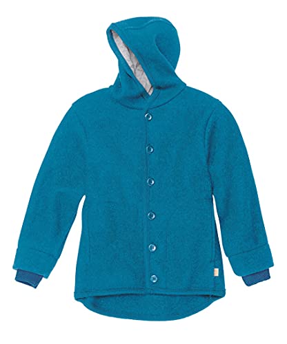 Disana WALK-JACKE, 100% Bio-Merinowolle GOTS, IVN Best | mit Kapuze | Baby Kleinkind Kind Unisex | Made in Germany | Blau Gr. 86-92 von Disana