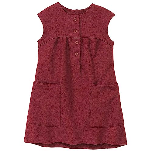 Disana Walk-Kleid, aus leichtem Wollwalk für das ganze Jahr | 100% Bio-Merinowolle GOTS, IVN Best | Baby Kleinkind Kind Mädchen | Made in Germany | Cassis Gr. 122-128 von Disana