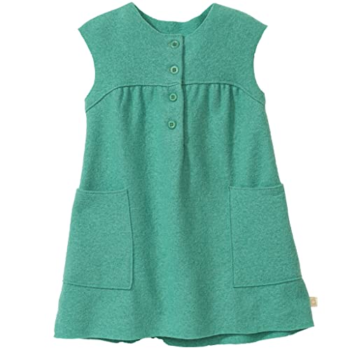 Disana Walk-Kleid, aus leichtem Wollwalk für das ganze Jahr | 100% Bio-Merinowolle GOTS, IVN Best | Baby Kleinkind Kind Mädchen | Made in Germany | Mint Gr. 122-128 von Disana