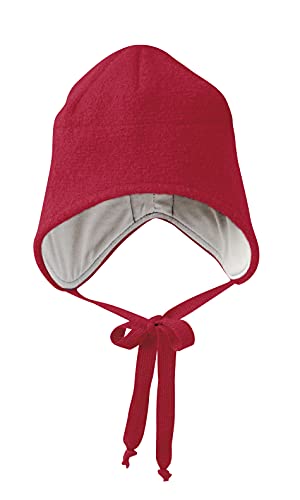 Disana Walk-MÜTZE, 100% Bio-Merinowolle GOTS, IVN Best – Futter: 100% Bio-Baumwolle | Besonders warme und weiche Wintermütze | Baby Kleinkind Kind Unisex | Made in Germany | Bordeaux Gr. 3 von Disana