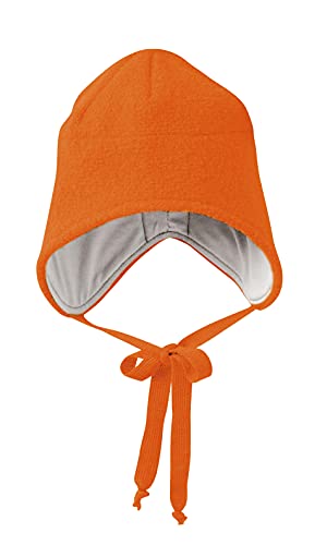 Disana Walk-MÜTZE, 100% Bio-Merinowolle GOTS, IVN Best – Futter: 100% Bio-Baumwolle | Besonders warme und weiche Wintermütze | Baby Kleinkind Kind Unisex | Made in Germany | Orange Gr. 1 von Disana