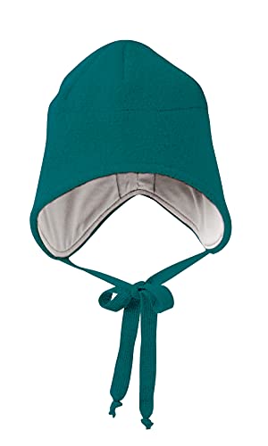 Disana Walk-MÜTZE, 100% Bio-Merinowolle GOTS, IVN Best – Futter: 100% Bio-Baumwolle | Besonders warme und weiche Wintermütze | Baby Kleinkind Kind Unisex | Made in Germany | Pacific Gr. 2 von Disana