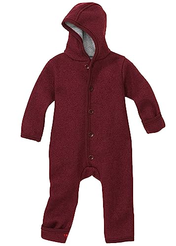 Disana WALK-OVERALL, 100% Bio-Merinowolle GOTS, IVN Best | mit Umklappbündchen | Newborn Baby Kleinkind Kind Unisex | Made in Germany | Cassis Gr. 74-80 von Disana