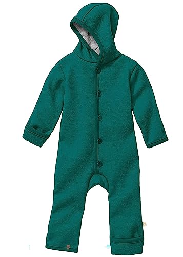 Disana WALK-OVERALL, 100% Bio-Merinowolle GOTS, IVN Best | mit Umklappbündchen | Newborn Baby Kleinkind Kind Unisex | Made in Germany | Pacific Gr. 62-68 von Disana