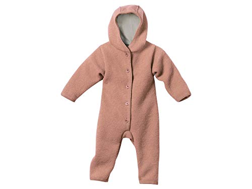 Disana WALK-OVERALL, 100% Bio-Merinowolle GOTS, IVN Best | mit Umklappbündchen | Newborn Baby Kleinkind Kind Unisex | Made in Germany | Rosé Gr. 62-68 von Disana