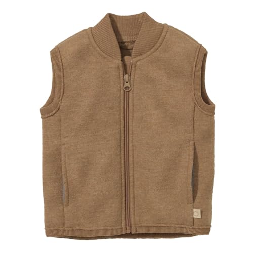 Disana WALK-WESTE Baby & Kinder - 100% Bio-Merino, Wollwalk – atmungsaktiv & warm - unisex Gr. 74 – 140 - nachhaltig & fair - sportiv geschnitten - made in Germany | Karamell Gr. 134-140 von Disana