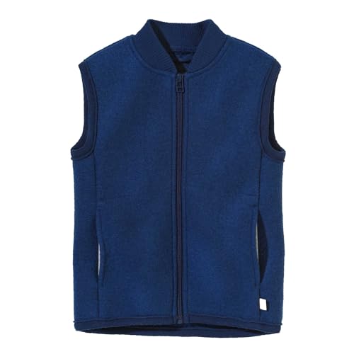 Disana WALK-WESTE Baby & Kinder - 100% Bio-Merino, Wollwalk – atmungsaktiv & warm - unisex Gr. 74 – 140 - nachhaltig & fair - sportiv geschnitten - made in Germany | Marine Gr. 74-80 von Disana