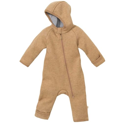 Disana ZIPP-OVERALL Baby & Kinder - 100% Bio-Merino, Wollwalk – atmungsaktiv & angenehm wärmend - unisex Gr. 50 – 116 – nachhaltig & fair – mit Reißverschluss - made in Germany | Karamell Gr. 110-116 von Disana