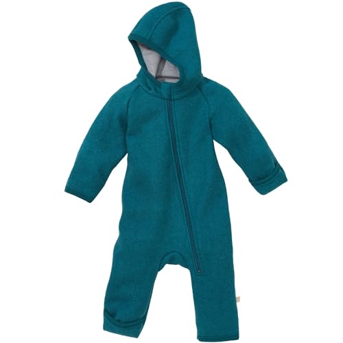 Disana ZIPP-OVERALL Baby & Kinder - 100% Bio-Merino, Wollwalk – atmungsaktiv & angenehm wärmend - unisex Gr. 50 – 116 – nachhaltig & fair – mit Reißverschluss - made in Germany | Pacific Gr. 62-68 von Disana