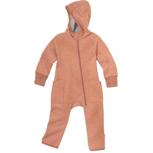 Disana ZIPP-OVERALL Baby & Kinder - 100% Bio-Merino, Wollwalk – atmungsaktiv & angenehm wärmend - unisex Gr. 50 – 116 – nachhaltig & fair – mit Reißverschluss - made in Germany | Rosé Gr. 98-104 von Disana