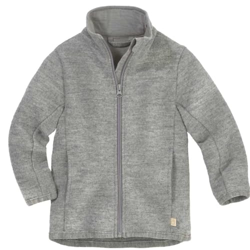 Disana ZIPPER-JACKE Kinder-Jacke Wollwalk Reißverschluss | 100% Bio-Merinowolle | Frühjahr Sommer Herbst | Kinnschutz | Baby Kleinkind Kind Unisex | Made in Germany | GOTS IVN Best | Grau Gr. 134-140 von Disana